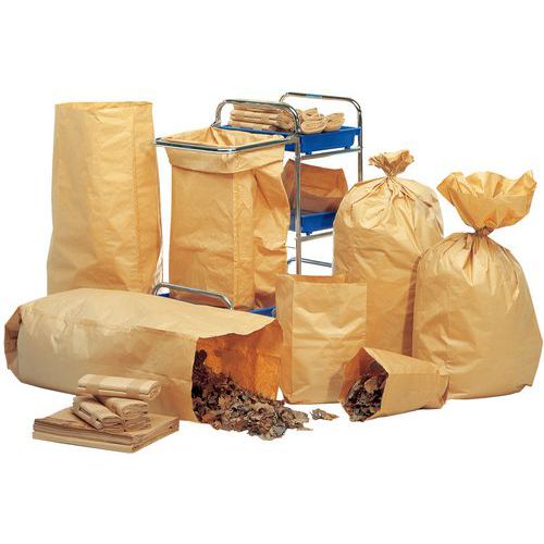 Sac-poubelle en papier biodégradable - Déchets vert - 70 à 140 L 