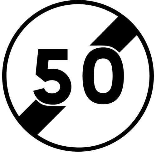 SVMS - Panneau de signalisation B33 Rond Ø 450mm Classe 1 Acier - Fin de limitation de vitesse - 3 ans garantie