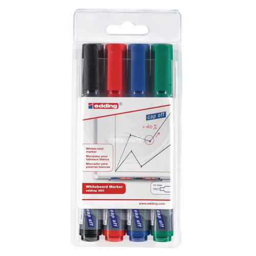 Jeu De 4 Marqueurs Pour Tableau Blanc Edding 360 Assortis