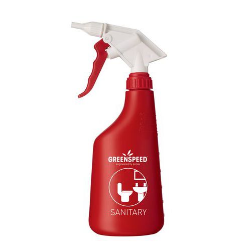 Flacon spray vide 650 mL pour sanitaire - Rouge Flacon spray vide 650 mL pour sanitaire - Rouge
