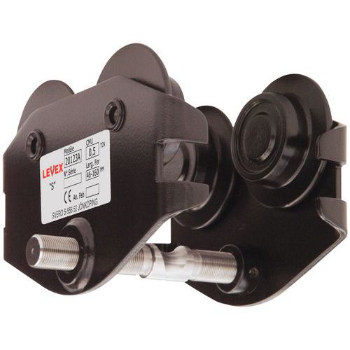 Levex - Chariot Porte Palans 2000kg - Largeur 181-300mm - Pour IPE/IPN - Manuel