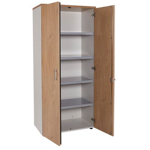 Armoire portes battantes en chêne Linéo Manutan.fr