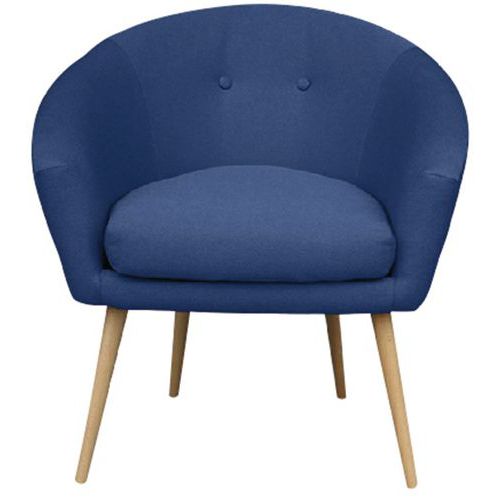 Fauteuil Armand Tissu Polyester Bleu Foncé - 1 Place - Design Moderne et Confortable