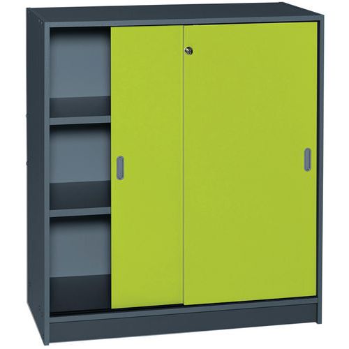 Armoire De Bureau Portes Couli Anthracite H. 100 Cm 9538