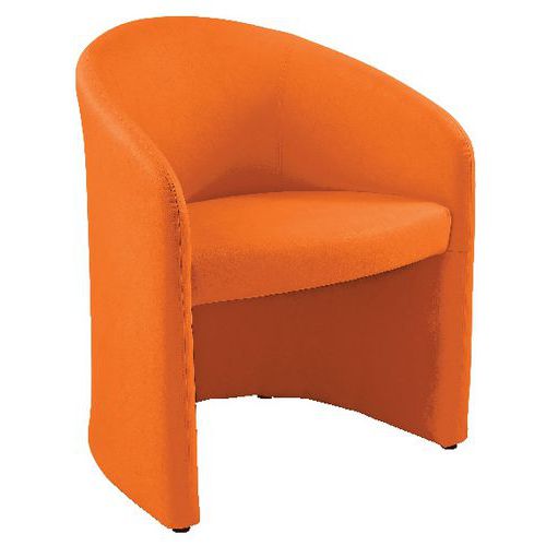 Siège d'accueil Majik - Orange - 1 place - Structure Noir - Patins - 60 cm