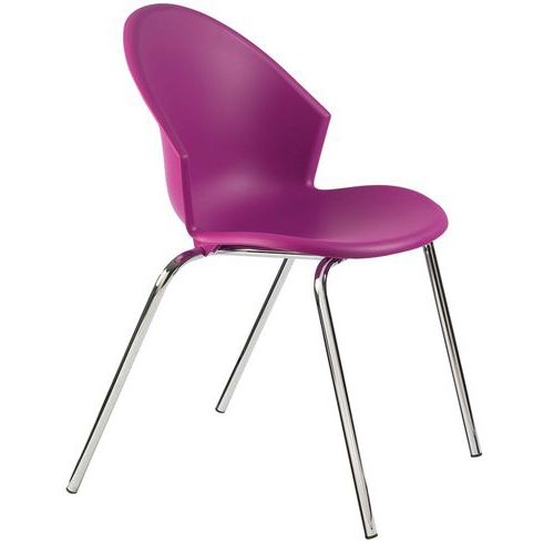Fauteuil accueil Smile 2 places prune - Assise et dossier violet - 50 cm largeur - Livré monté