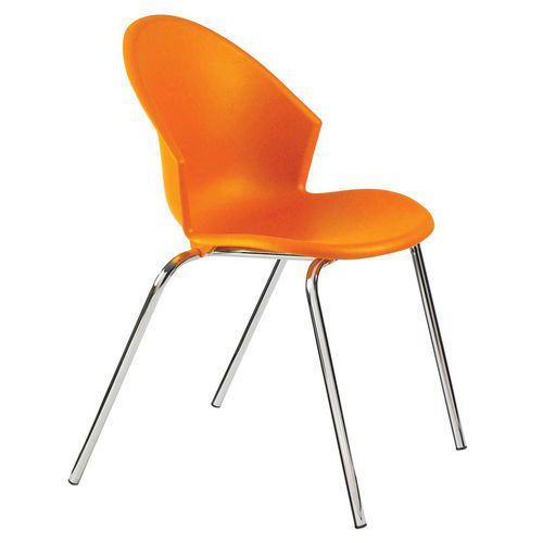 Fauteuil accueil Smile orange 2 places - Assise et dossier orange - 50 cm largeur - Livré monté