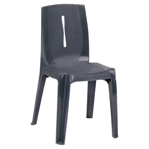 Chaise Salsa M2 Anthracite Empilable - Assise Plastique 38x36cm - Idéale Collectivités
