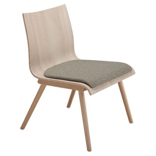 Chauffeuse Scoup Bois Avec Placet Assise Tissu Chiné Gris