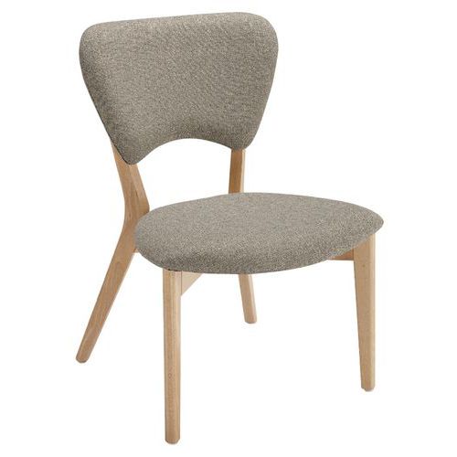 Chauffeuse Pieds Bois Tapioca Assise Tissu Chinégris