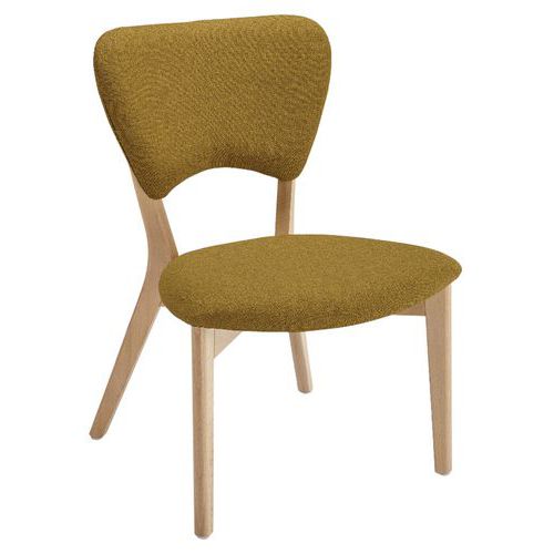 Chauffeuse Pieds Bois Tapioca Assise Tissu Chiné Mais