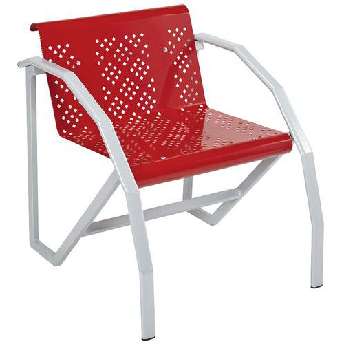 Fauteuil Métal Alu Odéon Coque 3002 Rouge