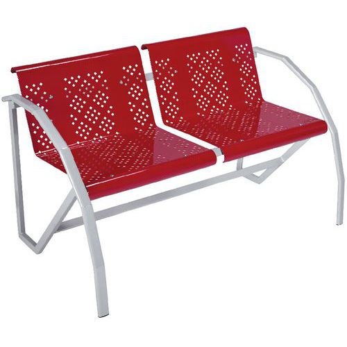 Canapé Métal Alu 2 Places Odéon Coque 3002 Rouge