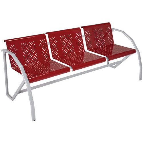 Canapé Métal Alu 3 Places Odéon Coque 3002 Rouge