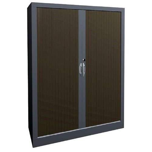 Armoire à Rideaux Classique L. 100 Cm H. 135 Cm Galet Et Alu