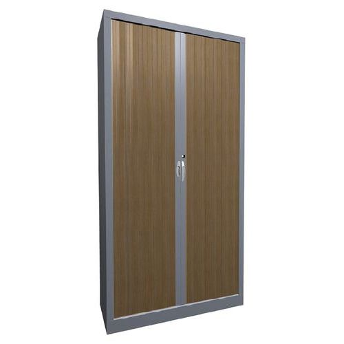 Armoire à Rideaux Classique L. 100cm H.198cm Chêne Clair/alu