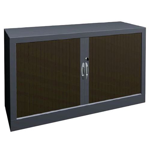 Armoire à Rideaux Classique L. 120 Cm Et H.69cm Galet Et Alu