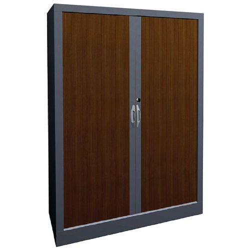 Armoire à Rideaux Classique L. 80 Cm H.135cm Chêne Clair/alu