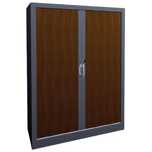 Armoire À Rideaux Classique L.100 Cm H.135cm Chêne Clair/alu