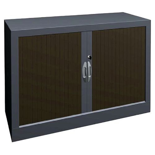 Armoire à Rideaux Classique L.100 Hauteur 69 Cm Galet Et Alu