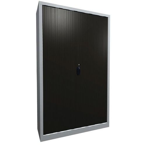 Armoire à Rideaux Classique L.120cm H.198cm Moka Et Alu