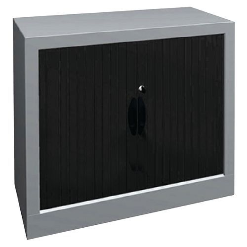 Armoire à Rideaux Classique L.80cm H.69cm Moka Et Alu