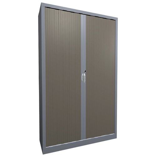 Armoire à Rideaux Classique Largeur 120 H. 198 Cm Galet/alu