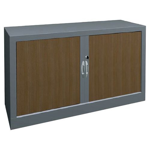 Armoire Rideaux Classique L.120cm Et H.69cm Chêne Clair/alu