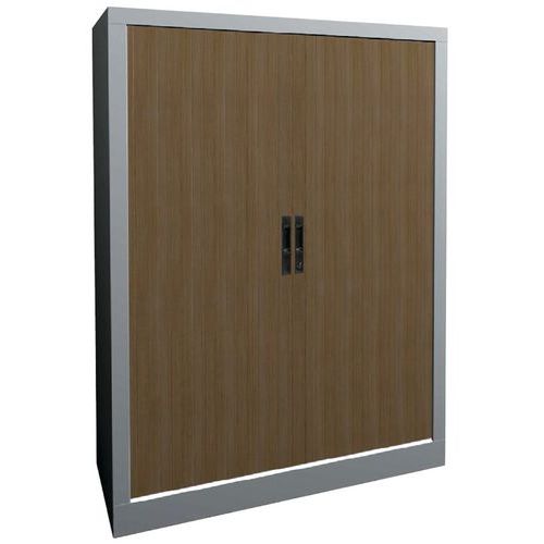 Armoire Rideaux Lame Recouv. L.100cm H.135cm Chêne Clair/alu