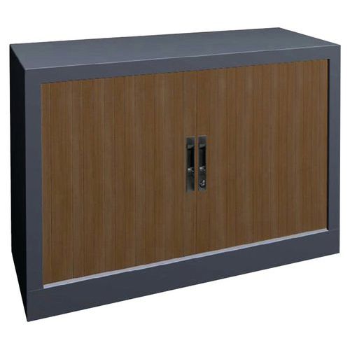 Armoire Rideaux Lame Recouv. L.100cm H.69cm Chêne Clair/alu