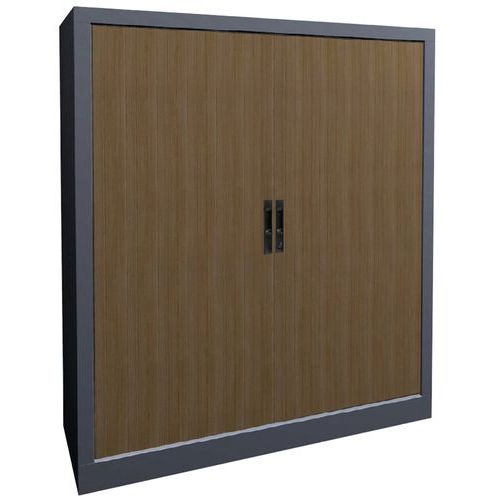 Armoire Rideaux Lame Recouv. L.120cm H.135cm Chêne Clair/alu