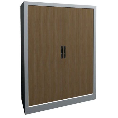 Armoire Rideaux Lame Recouv. L.80cm H.135cm Chêne Clair/alu