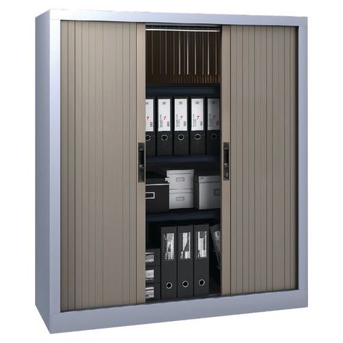 Armoire Rideaux Lame Recouverte L. 80 Cm H. 135 Cm Galet/alu