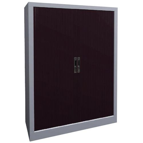 Armoire Rideaux Lame Recouverte L. 80 Cm H.135 Cm Prune/alu