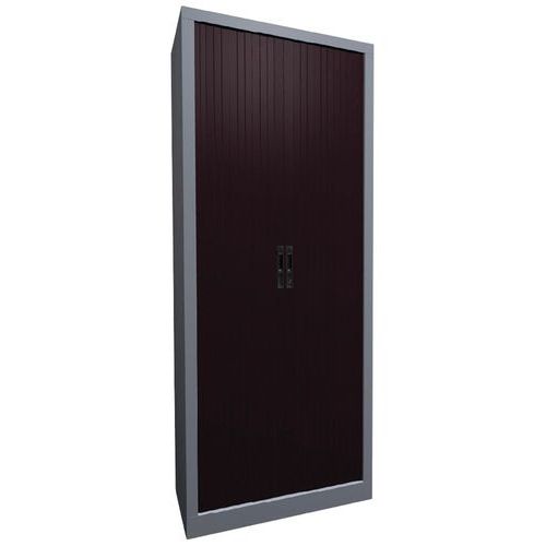Armoire Rideaux Lame Recouverte L. 80 Cm H.198cm Prune/alu
