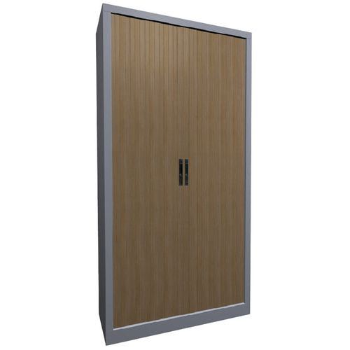 Armoire Rideaux Lame Recouverte L.100/h.198 Chêne Clair/alu