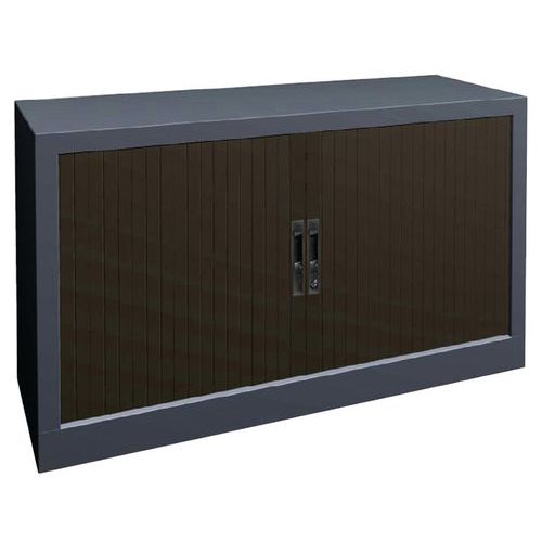 Armoire Rideaux Lame Recouverte L.120 Cm H.69cm Galet/alu