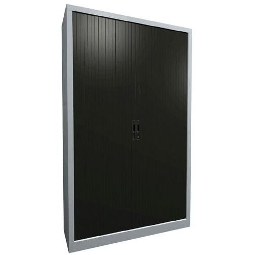 Armoire Rideaux Lame Recouverte L.120cm H.198cm Moka Et Alu