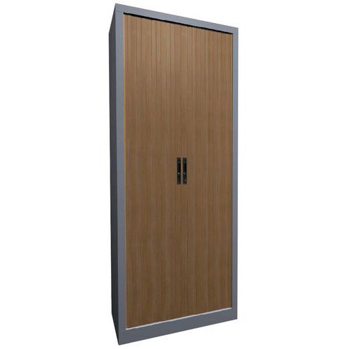 Armoire Rideaux Lame Recouverte L.80cm H.198 Chêne Clair/alu
