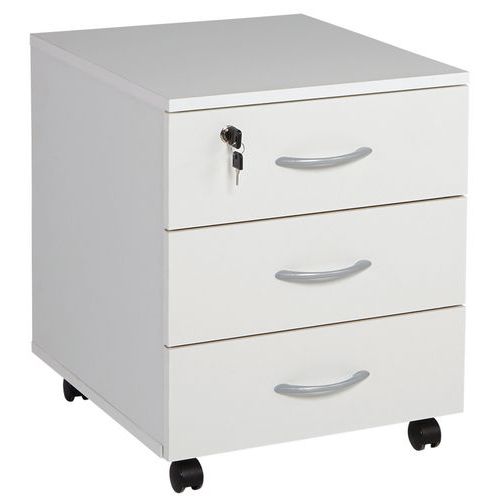 Caisson Mobile 3 Tiroirs 59 Cm Blanc