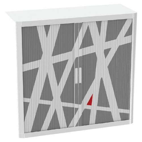 Armoire Easy Office H.104cm Corps Blanc Rideaux Street