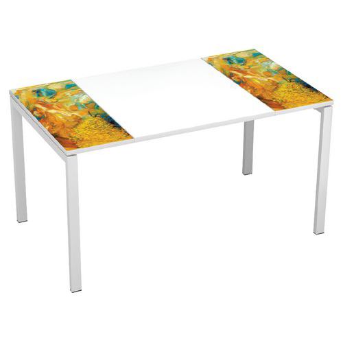 Bureau Easy Office 140x80cm P. Blanc Plat. Blanc Et Camaieu
