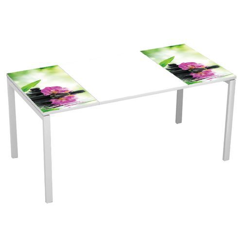 Bureau Easy Office 160 X 80cm P. Blanc Plat. Blanc Et Bambou