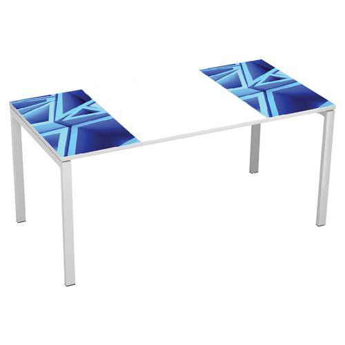 Bureau Easy Office 160x80cm P. Blc Plateau Blc Et Triangle