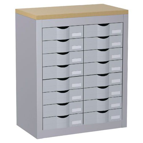 Desserte De Classement 16 Tiroirs Hauteur 75 Cm Aluminium