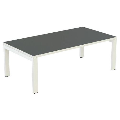 Table Basse Easy Office 114x60 Pied Blanc Plateau Blc/anth.