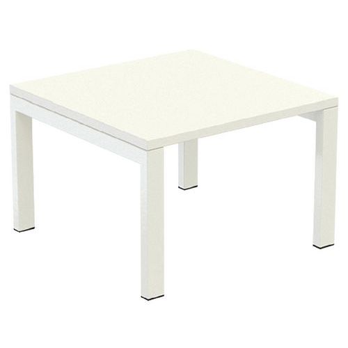Table Basse Easy Office 60x60 Cm P. Blanc Plat. Blanc Et Blc
