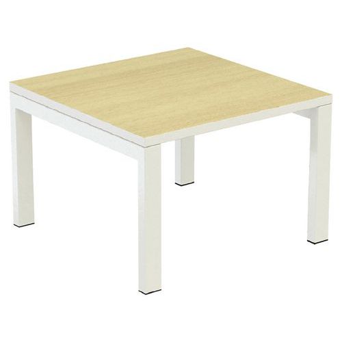 Table Basse Easy Office 60x60 Cm P. Blanc Plat. Blanc/hetre