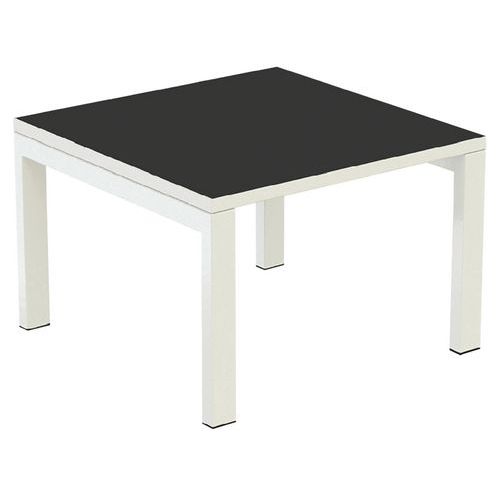 Table Basse Easy Office 60x60cm P. Blanc Plat. Blanc Et Noir