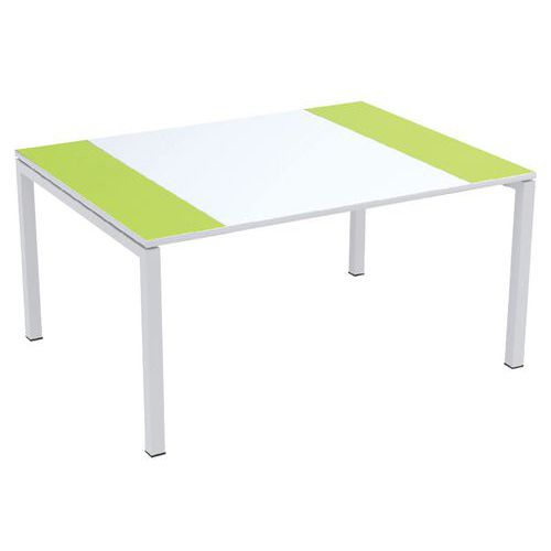 Table Réunion Easy Office 150x114 Pied Blc Plateau Blc/vert